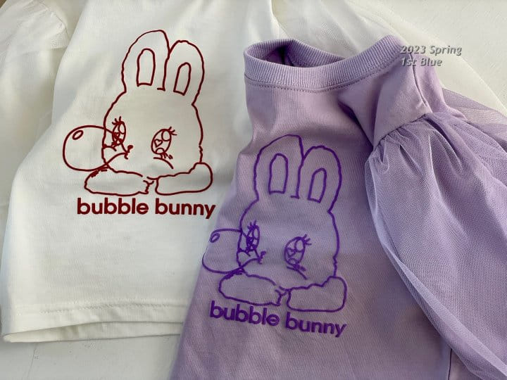 1st Blue - Korean Children Fashion - #childofig - Bubble Rabbit Tee