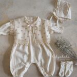 Flower Embrodiery Smocking Bodysuit