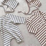 Bebe Stripes Pocket Bodysuit with Bonnet