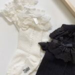 Lace Knee Socks Black