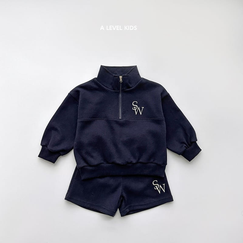 A Level - Korean Children Fashion - #magicofchildhood - SW Half Zip-up Top Bottom Set - 5