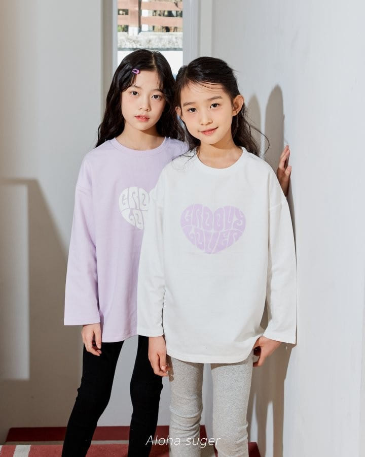 Aloha Suger - Korean Children Fashion - #Kfashion4kids - Heart Long Tee - 8