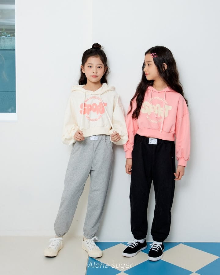 Aloha Suger - Korean Children Fashion - #childrensboutique - Sporty Crop Hoody Tee - 6