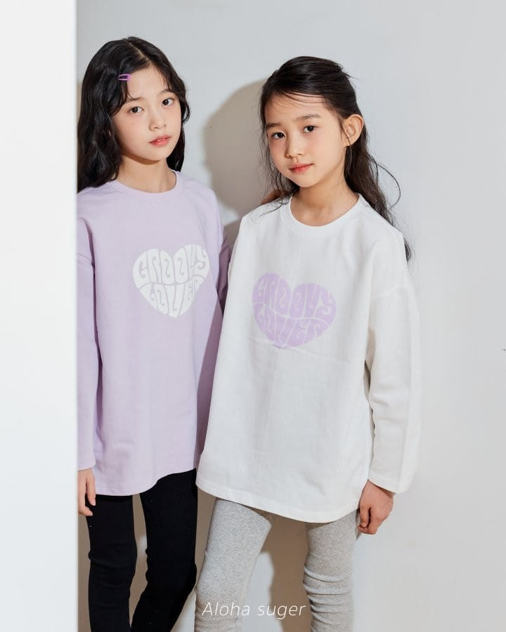 Aloha Suger - Korean Children Fashion - #childrensboutique - Heart Long Tee