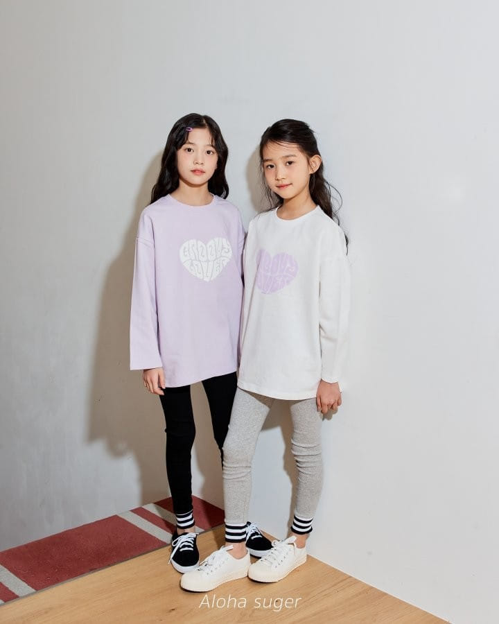 Aloha Suger - Korean Children Fashion - #designkidswear - Heart Long Tee - 2