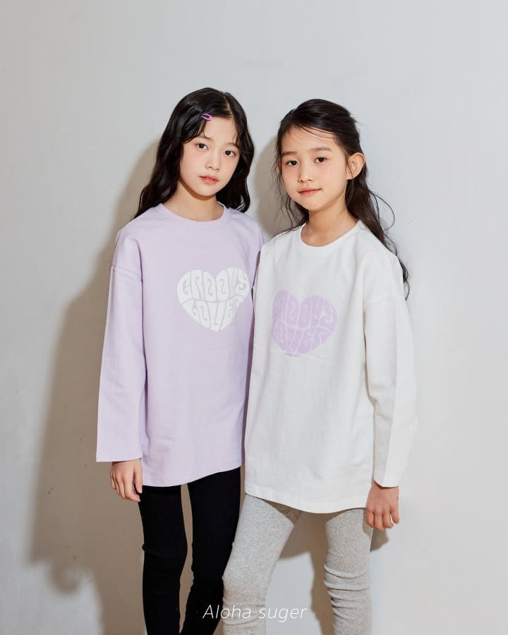 Aloha Suger - Korean Children Fashion - #discoveringself - Heart Long Tee - 3