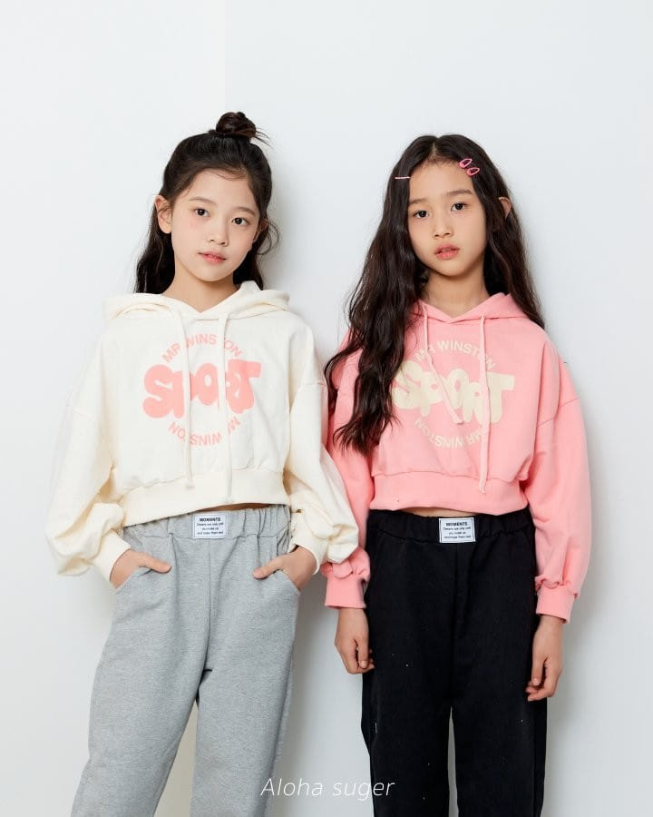 Aloha Suger - Korean Children Fashion - #fashionkids - Sporty Crop Hoody Tee - 9