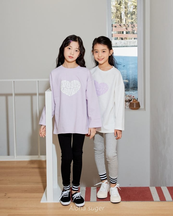 Aloha Suger - Korean Children Fashion - #discoveringself - Heart Long Tee - 4