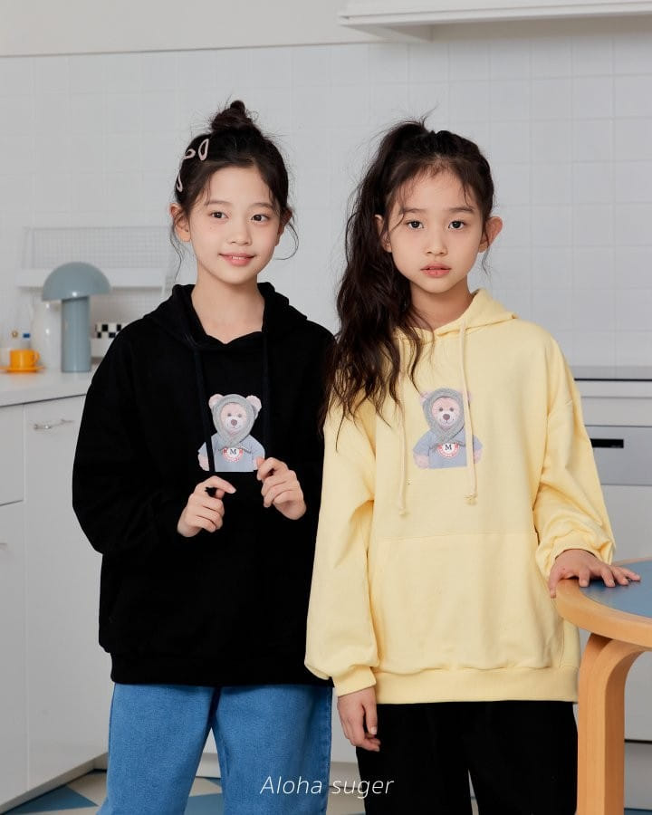 Aloha Suger - Korean Children Fashion - #fashionkids - Point Bear Hoody Tee - 3