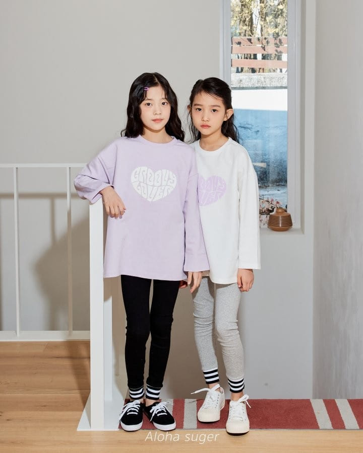 Aloha Suger - Korean Children Fashion - #kidzfashiontrend - Heart Long Tee - 7