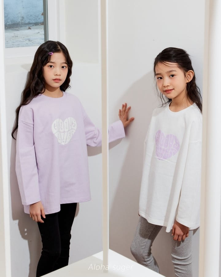 Aloha Suger - Korean Children Fashion - #littlefashionista - Heart Long Tee - 9