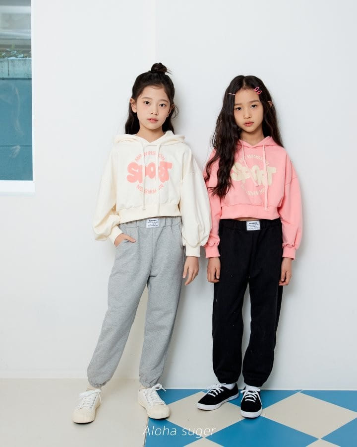 Aloha Suger - Korean Children Fashion - #prettylittlegirls - Sporty Crop Hoody Tee