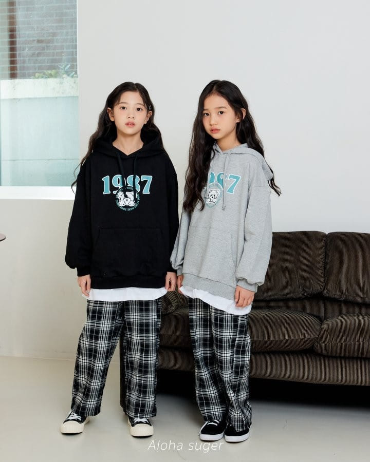 Aloha Suger - Korean Children Fashion - #prettylittlegirls - Check Wide Pants - 8