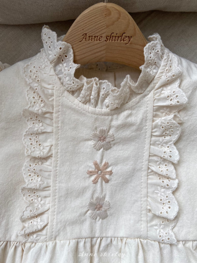 Anne Shirley - Korean Baby Fashion - #babyoutfit - Girl Flower Embrodiery Bodysuit - 2