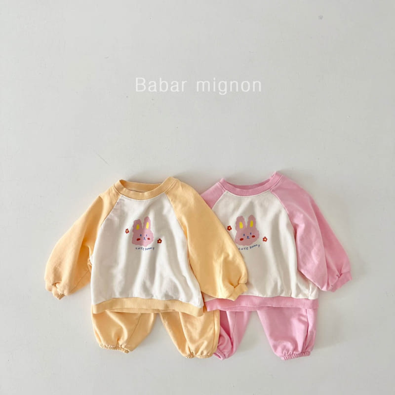 Babar Mignon - Korean Children Fashion - #fashionkids - Rabbit Raglan Top Bottom Set