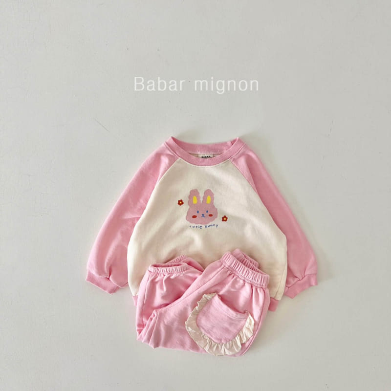 Babar Mignon - Korean Children Fashion - #minifashionista - Rabbit Raglan Top Bottom Set - 8