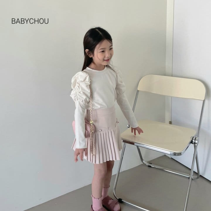 Babychou - Korean Children Fashion - #designkidswear - Miel Puff Tee - 3