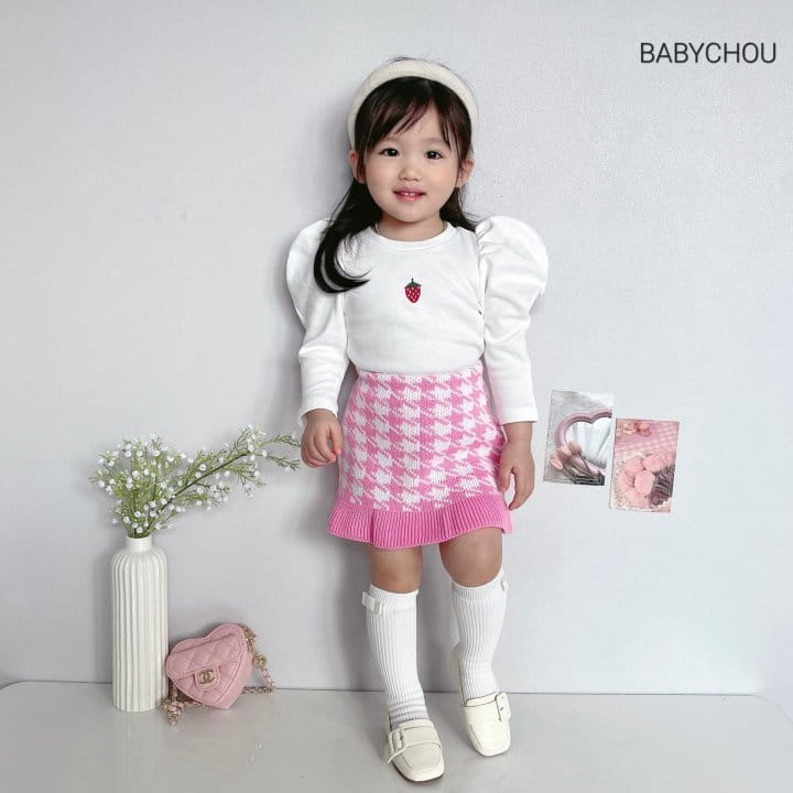 Babychou - Korean Children Fashion - #fashionkids - Hound Tooth Skirt - 2