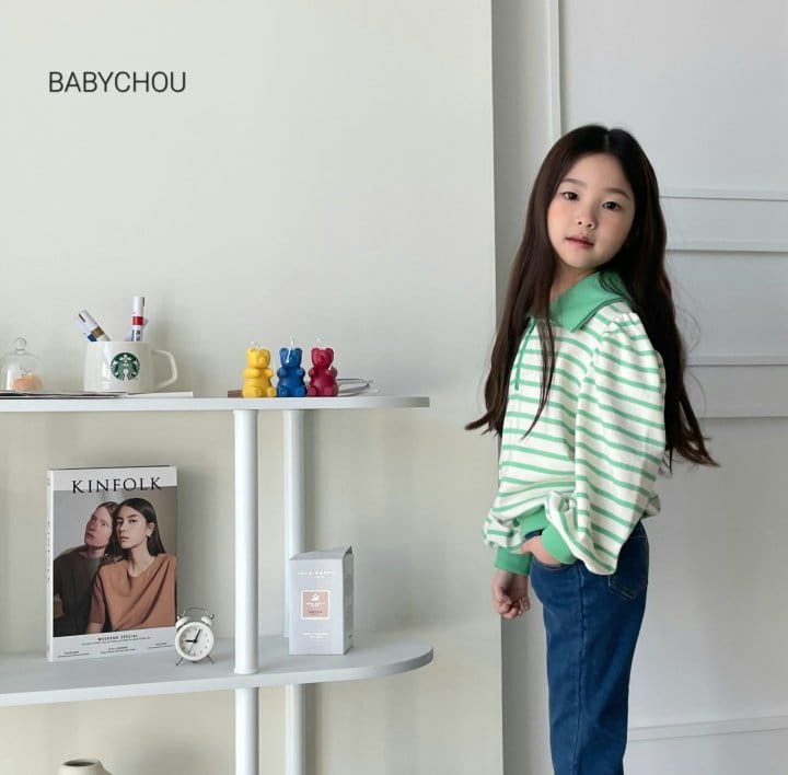 Babychou - Korean Children Fashion - #kidsshorts - Collar Sweatshirt - 9