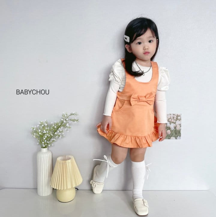 Babychou - Korean Children Fashion - #kidsstore - Ribbon One-piece - 5