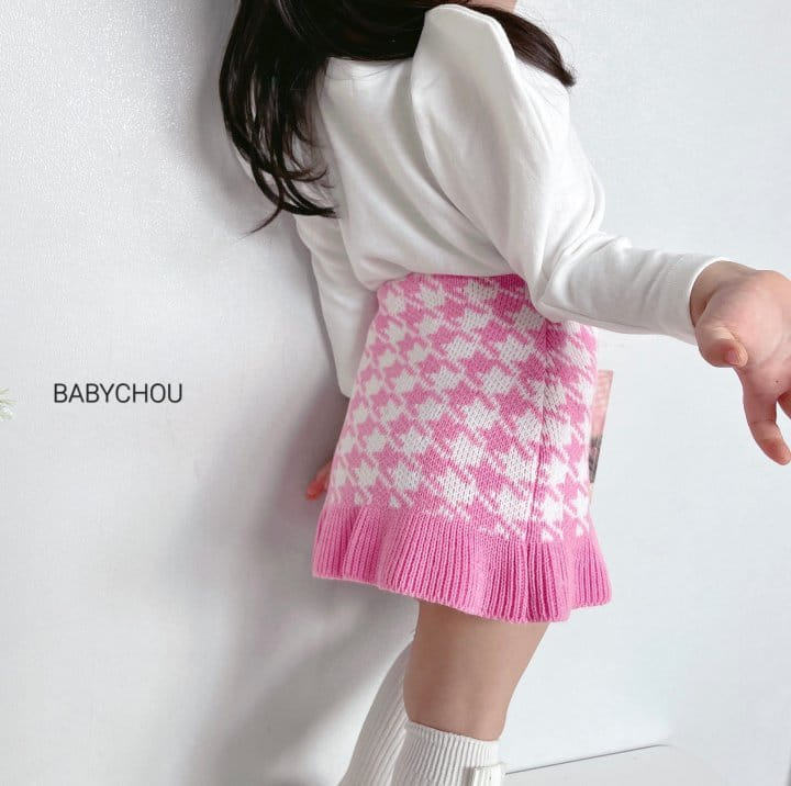 Babychou - Korean Children Fashion - #littlefashionista - Hound Tooth Skirt - 7