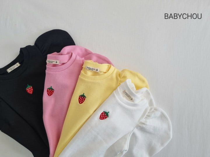 Babychou - Korean Children Fashion - #prettylittlegirls - Strawberry Tee