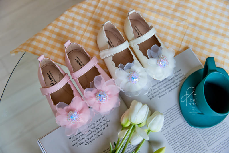 Babyzzam - Korean Children Fashion - #childofig - BB369 Tinkle Ribbon Flats