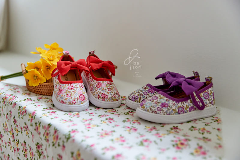 Babyzzam - Korean Children Fashion - #discoveringself - 1933 Floral Ribbon Slip-on