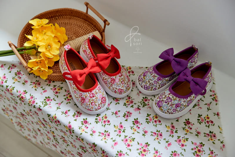 Babyzzam - Korean Children Fashion - #fashionkids - 1933 Floral Ribbon Slip-on - 2