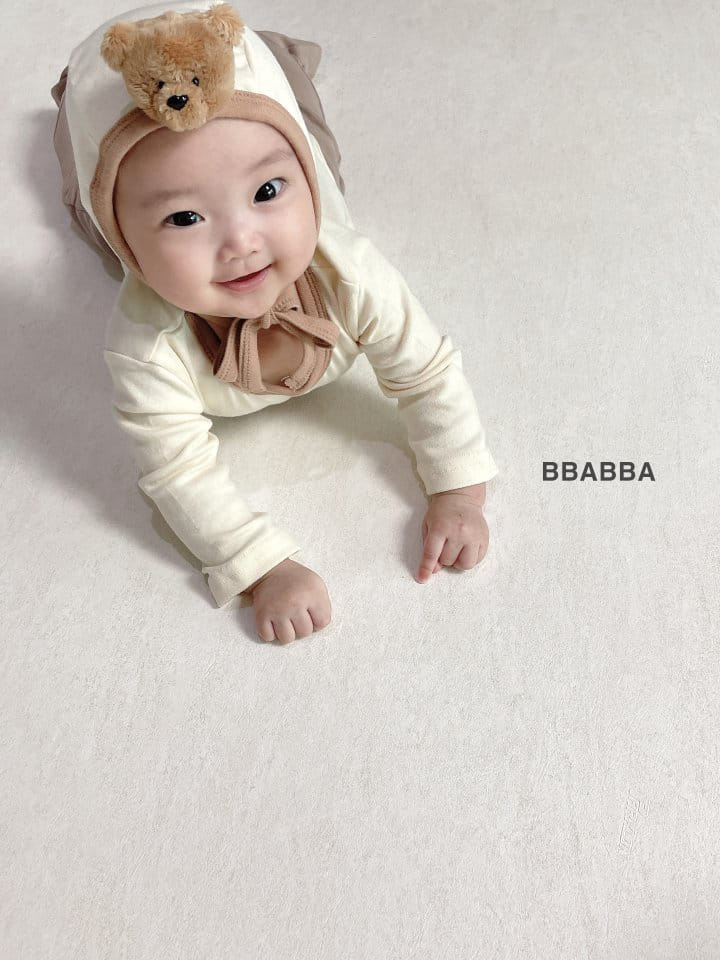 Bbabba - Korean Baby Fashion - #babyboutiqueclothing - Bear Bodysuit Bonnet Set - 4