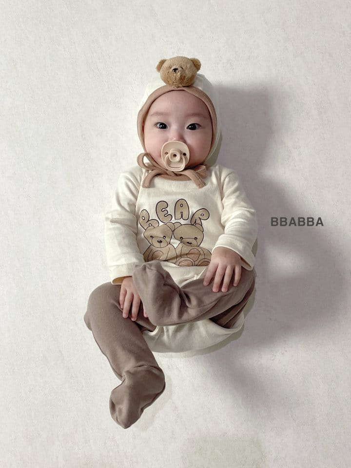 Bbabba - Korean Baby Fashion - #babyfashion - Bear Bodysuit Bonnet Set - 5