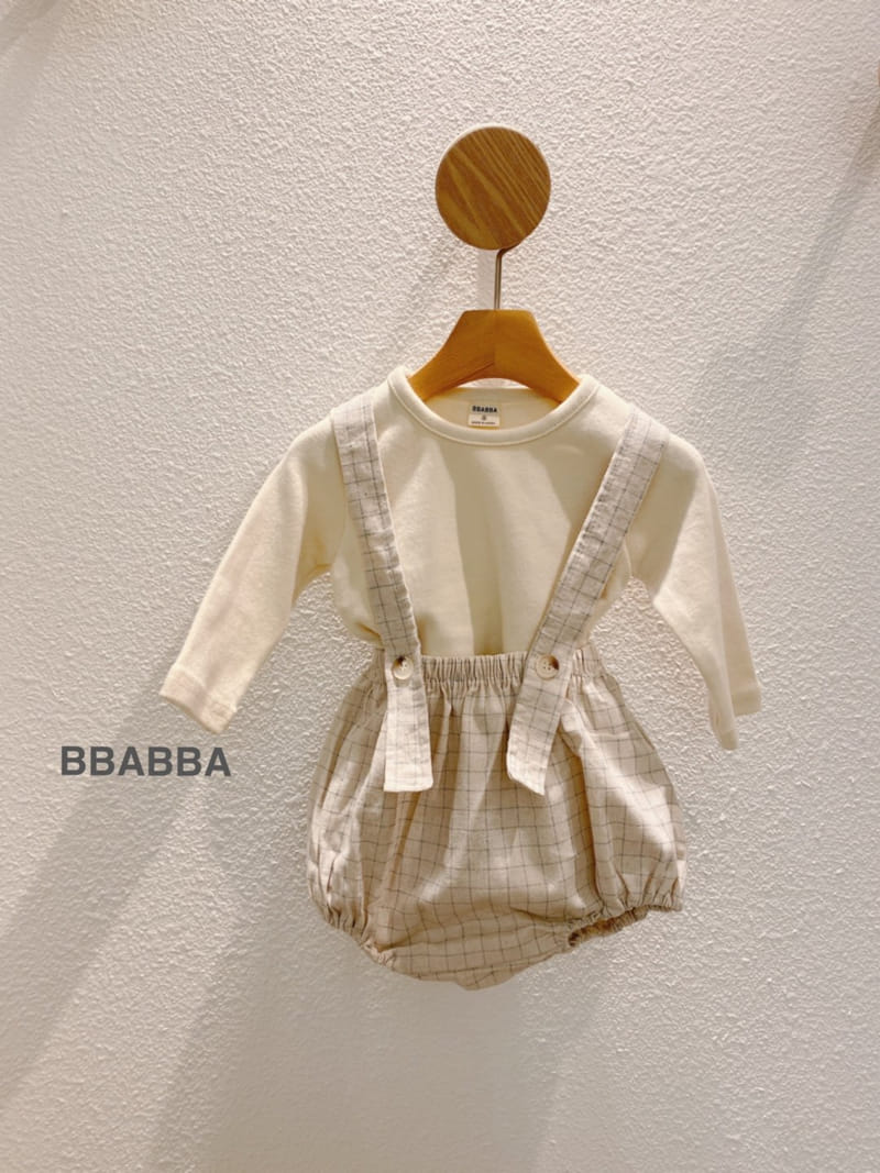 Bbabba - Korean Baby Fashion - #babyfever - Check Dungarees Blommer