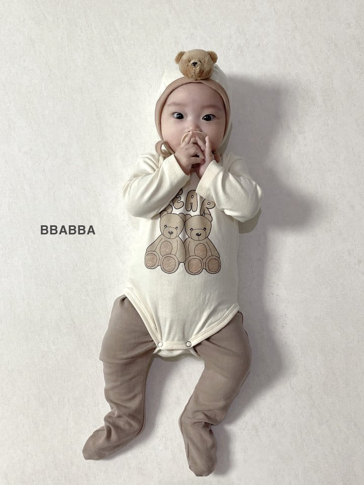 Bbabba - Korean Baby Fashion - #babygirlfashion - Bear Bodysuit Bonnet Set - 7