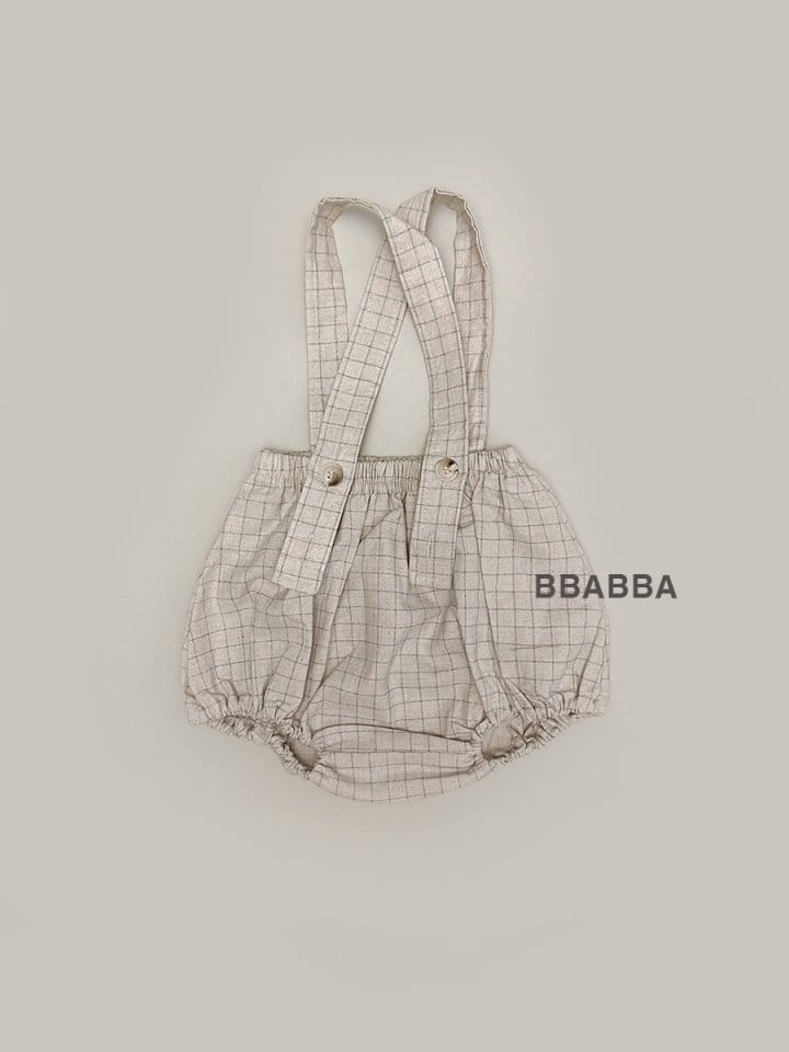 Bbabba - Korean Baby Fashion - #babylifestyle - Check Dungarees Blommer - 3