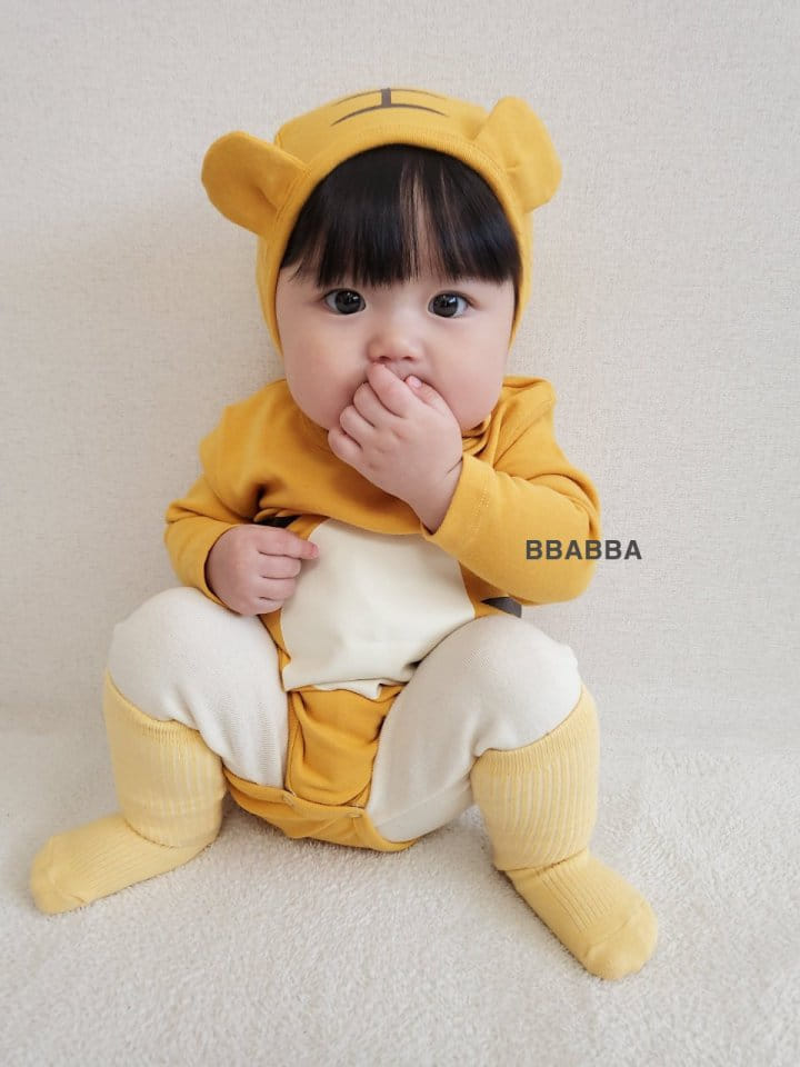 Bbabba - Korean Baby Fashion - #babyoutfit - Tigher Bodysuit with Bonnet - 5