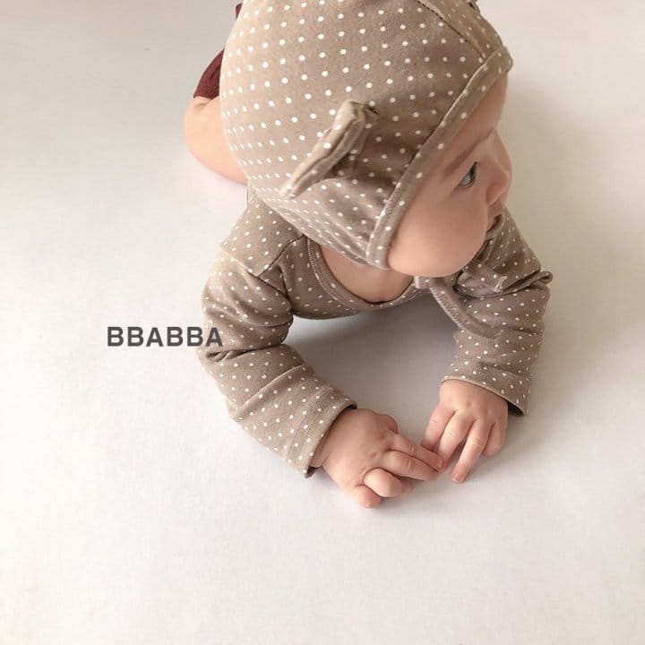 Bbabba - Korean Baby Fashion - #babyootd - Dot Bear Bodysuit withg Bonnet - 4