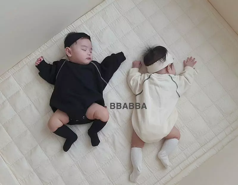 Bbabba - Korean Baby Fashion - #babyoutfit - Black Cream Bodysuit - 3