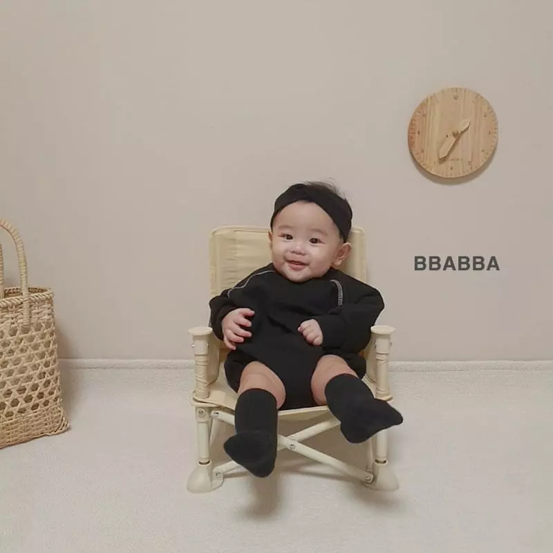 Bbabba - Korean Baby Fashion - #babyoutfit - Black Cream Bodysuit - 4