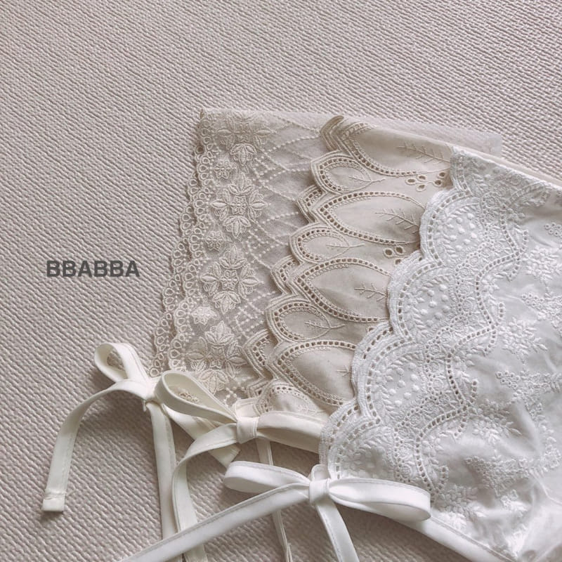 Bbabba - Korean Baby Fashion - #babyoutfit - Lace Bonnet - 2