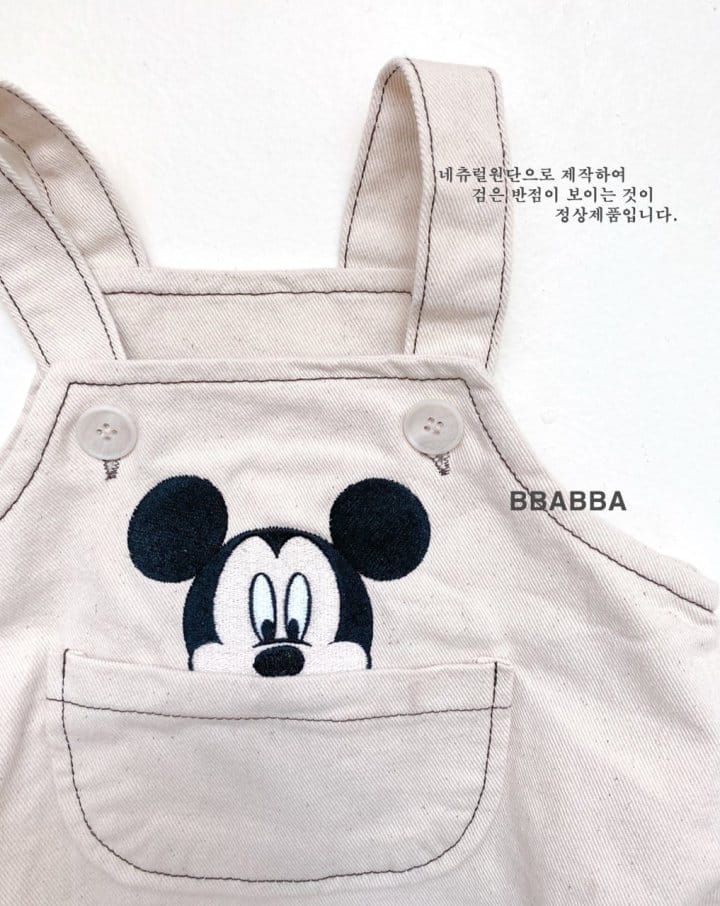 Bbabba - Korean Baby Fashion - #babyoutfit - Bebe Mickey Dungarees - 2