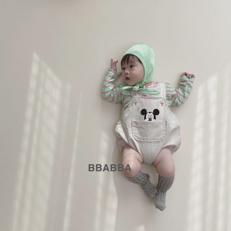 Bbabba - Korean Baby Fashion - #babyoutfit - M Embrodiery Dungarees