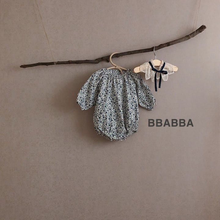 Bbabba - Korean Baby Fashion - #babywear - Navy Flower Bodysuit - 5