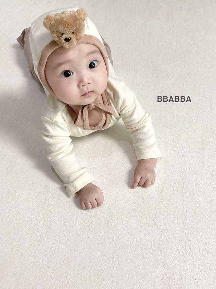 Bbabba - Korean Baby Fashion - #smilingbaby - Bear Bodysuit Bonnet Set