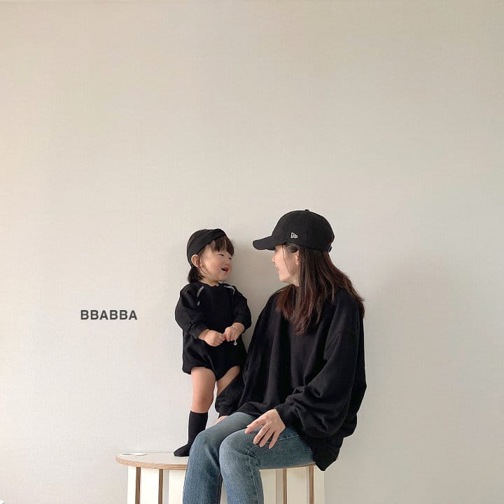 Bbabba - Korean Women Fashion - #womensfashion - Mom Black Cream Sweatshirt - 3