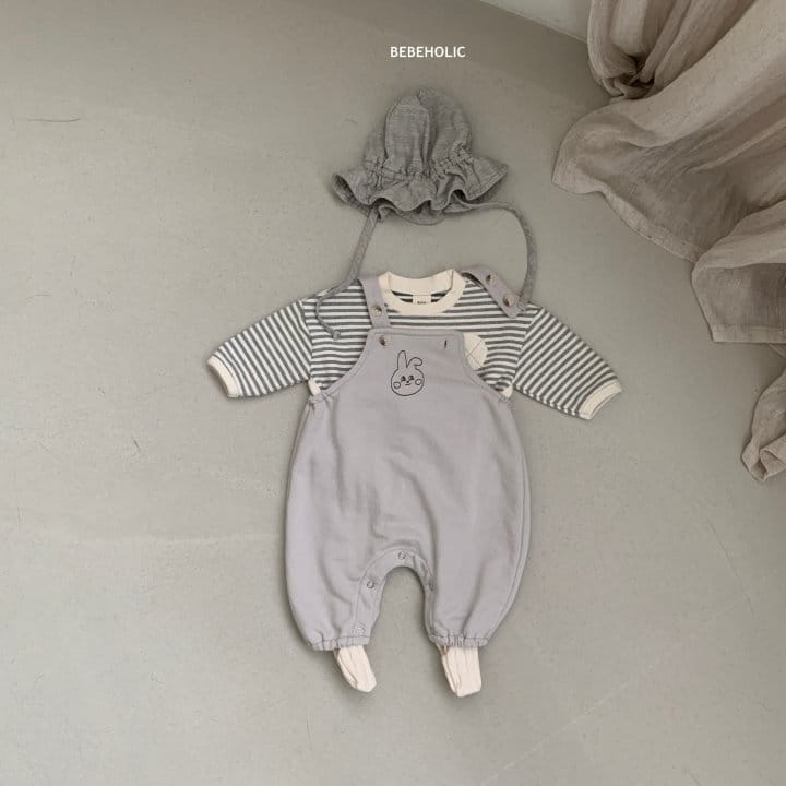 Bebe Holic - Korean Baby Fashion - #babyboutique - Rabbit Dungarees Bodysuit - 2