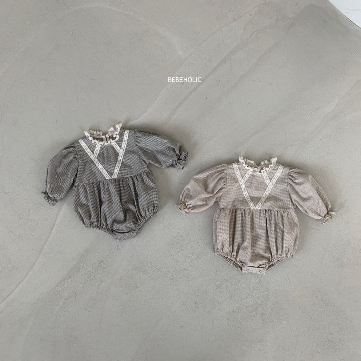 Bebe Holic - Korean Baby Fashion - #babyclothing - Roa Check Bodysuit - 6