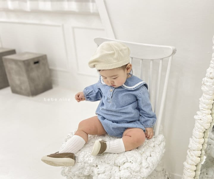 Bebe Nine - Korean Baby Fashion - #babylifestyle - Bebe Denim Sailoy top Bottom Set