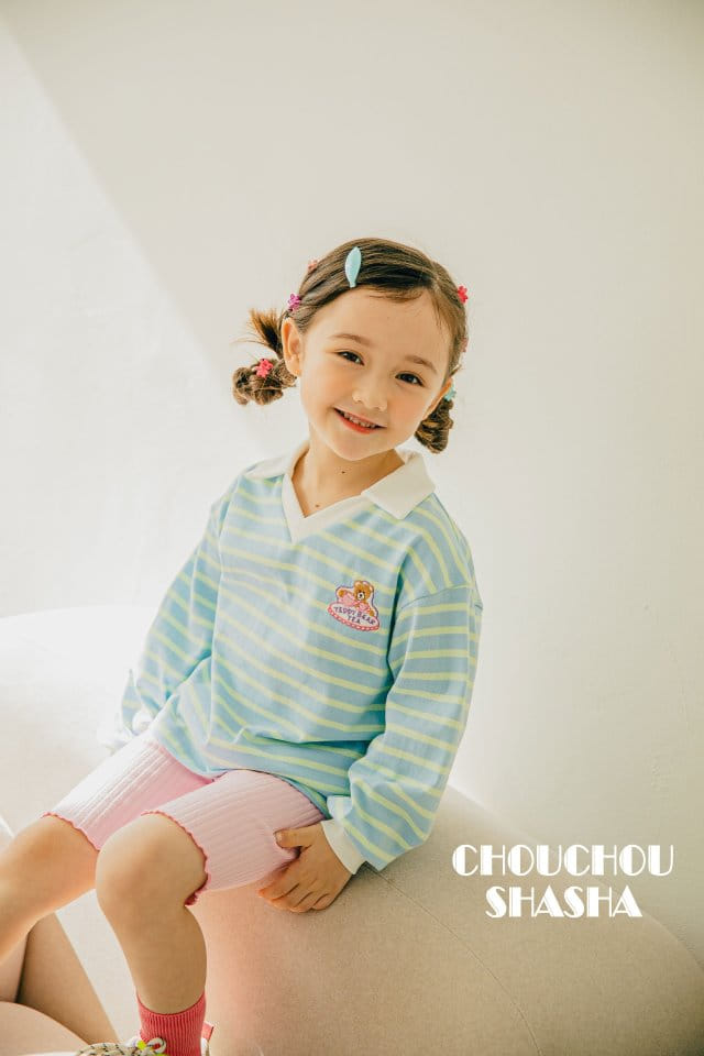 Chouchou Shasha - Korean Children Fashion - #kidsstore - Bear Collar Tee - 6