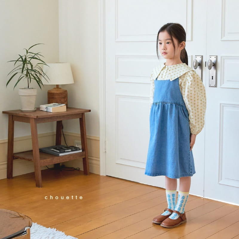 Chouette - Korean Children Fashion - #littlefashionista - Square Denim One-piece - 3