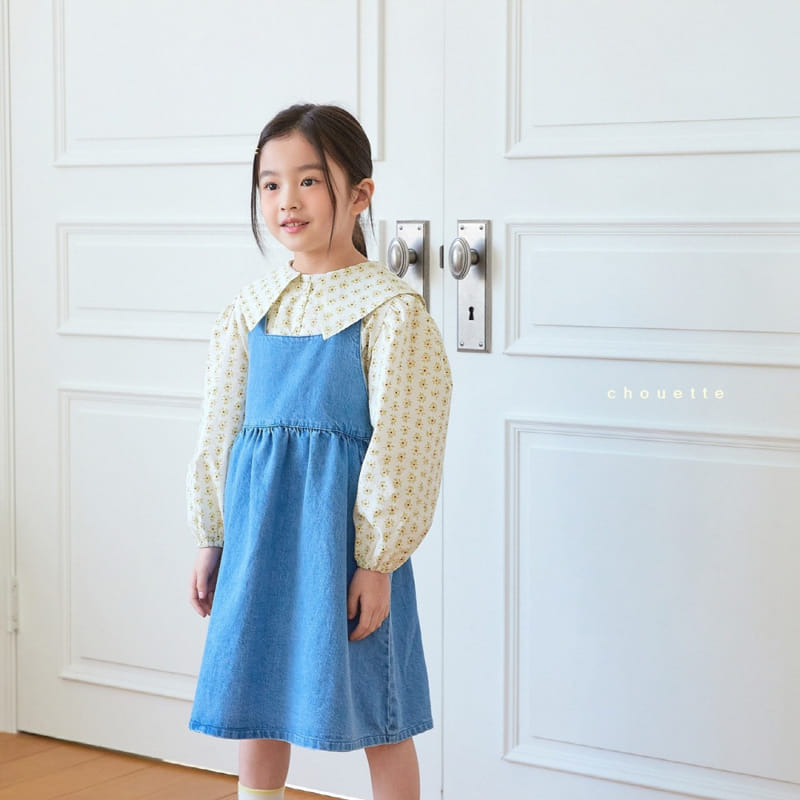 Chouette - Korean Children Fashion - #littlefashionista - Square Denim One-piece - 4